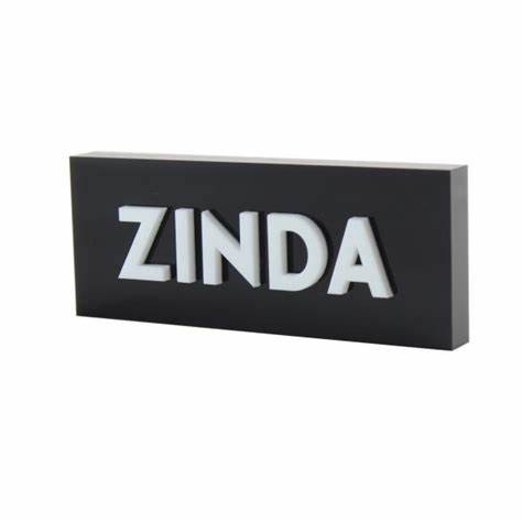 Custom Etched Logo Brushed Brass Plaque Sign